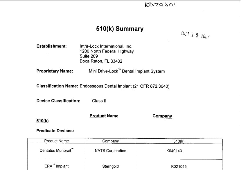 FDA 510K Shatkin F.I.R.S.T.®